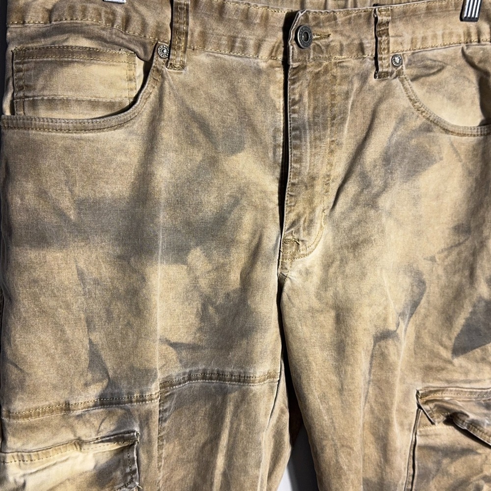 NWT Smoke Rise Easy Slim Fit Cargo Pants Mens Size 36x32 Acid Wash Streetwear - Picture 2 of 10